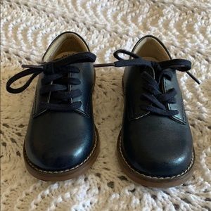Toddler navy brown dress shoes